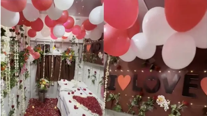 Romance on rails goes off track: Surprise train decor sparks probe, staff suspended