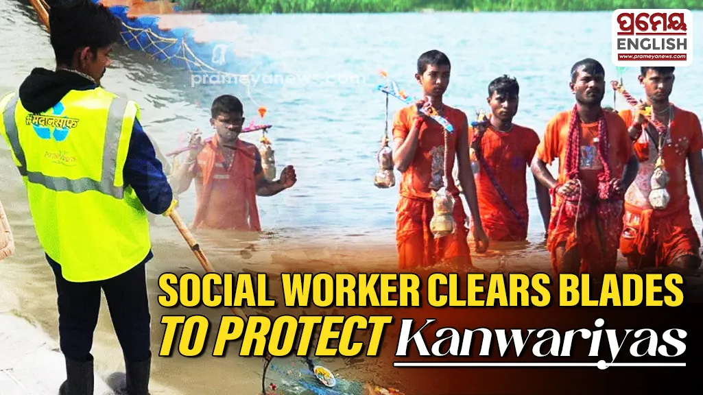 Social worker collects over 10,000 discarded blades from Gadgadia Ghat to protect Kanwariyas