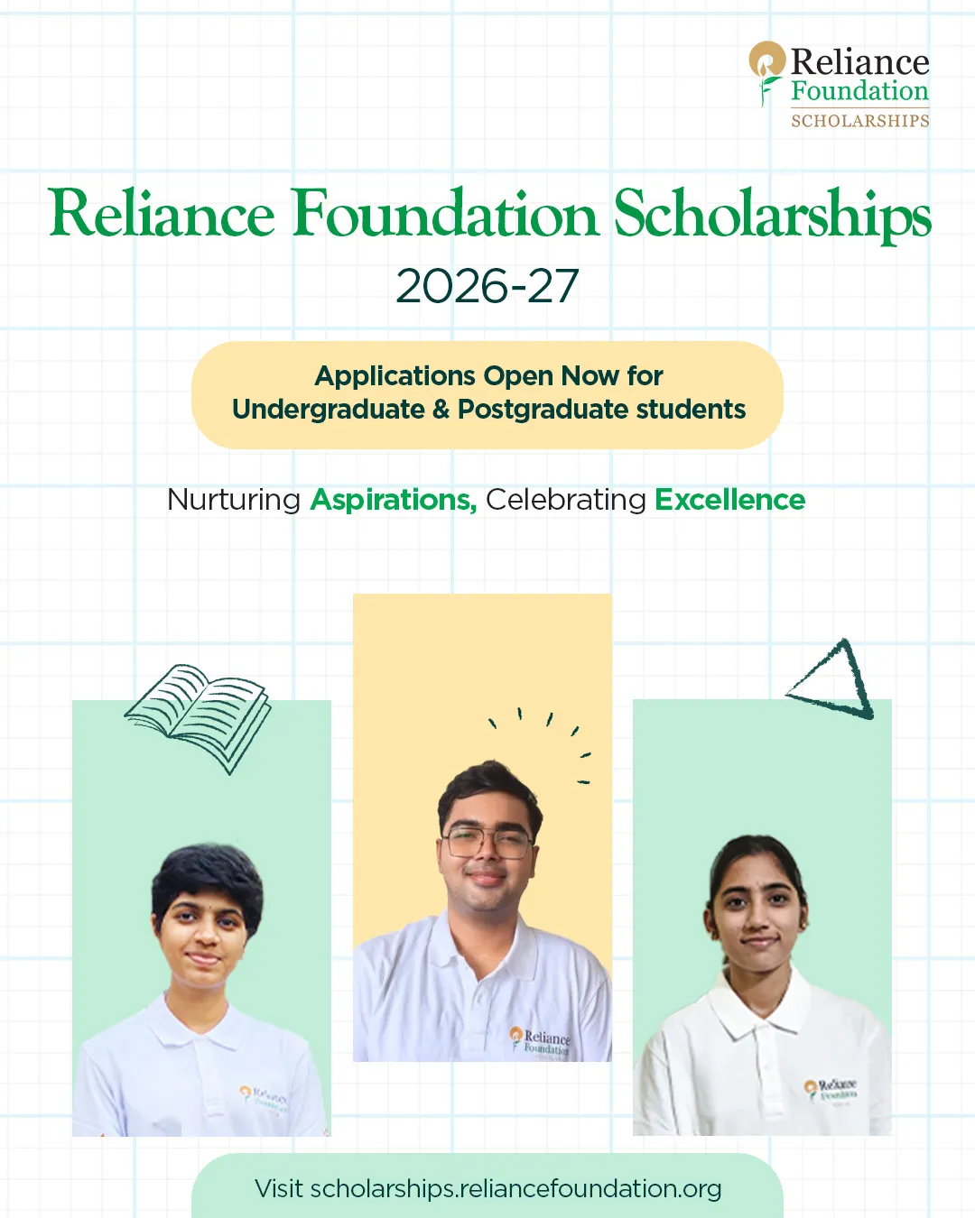 Reliance Foundation’s Scholarships open for applications; to award 5100 first year UG & PG students