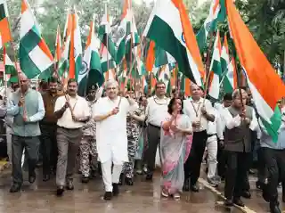 Union Railway Minister Ashwini Vaishnaw leads Tiranga Rally at Rail Bhawan on eve of Independence Day