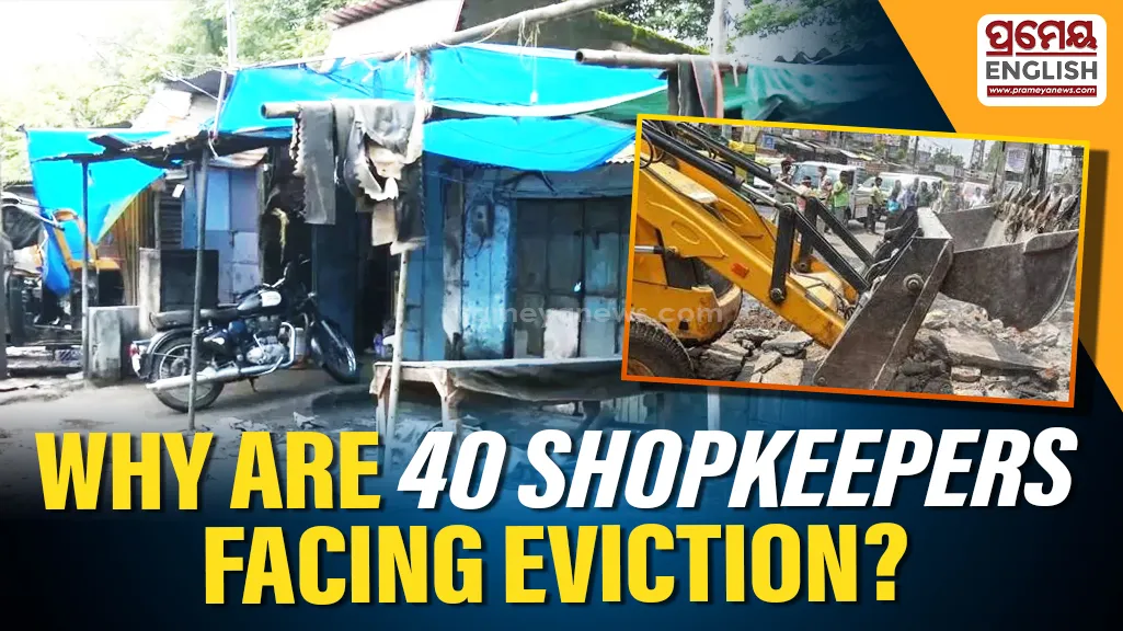 Why are 40 Balabhadra market shopkeepers protesting eviction for the overbridge project?