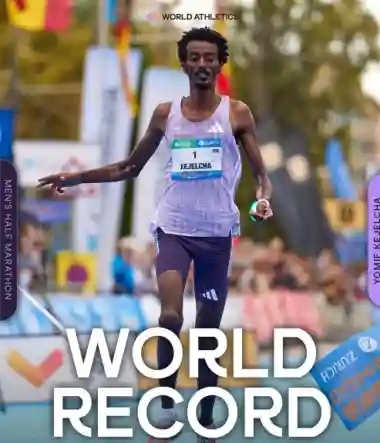 Ethiopian Star Yomif Kejelcha Smashes Half Marathon World Record with Stunning 56:51 Finish