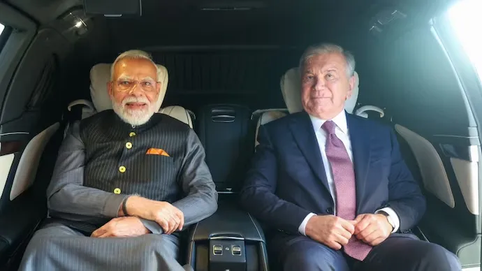 PM Modi Begins Uzbekistan Visit with Airport Reception By President Mirziyoyev