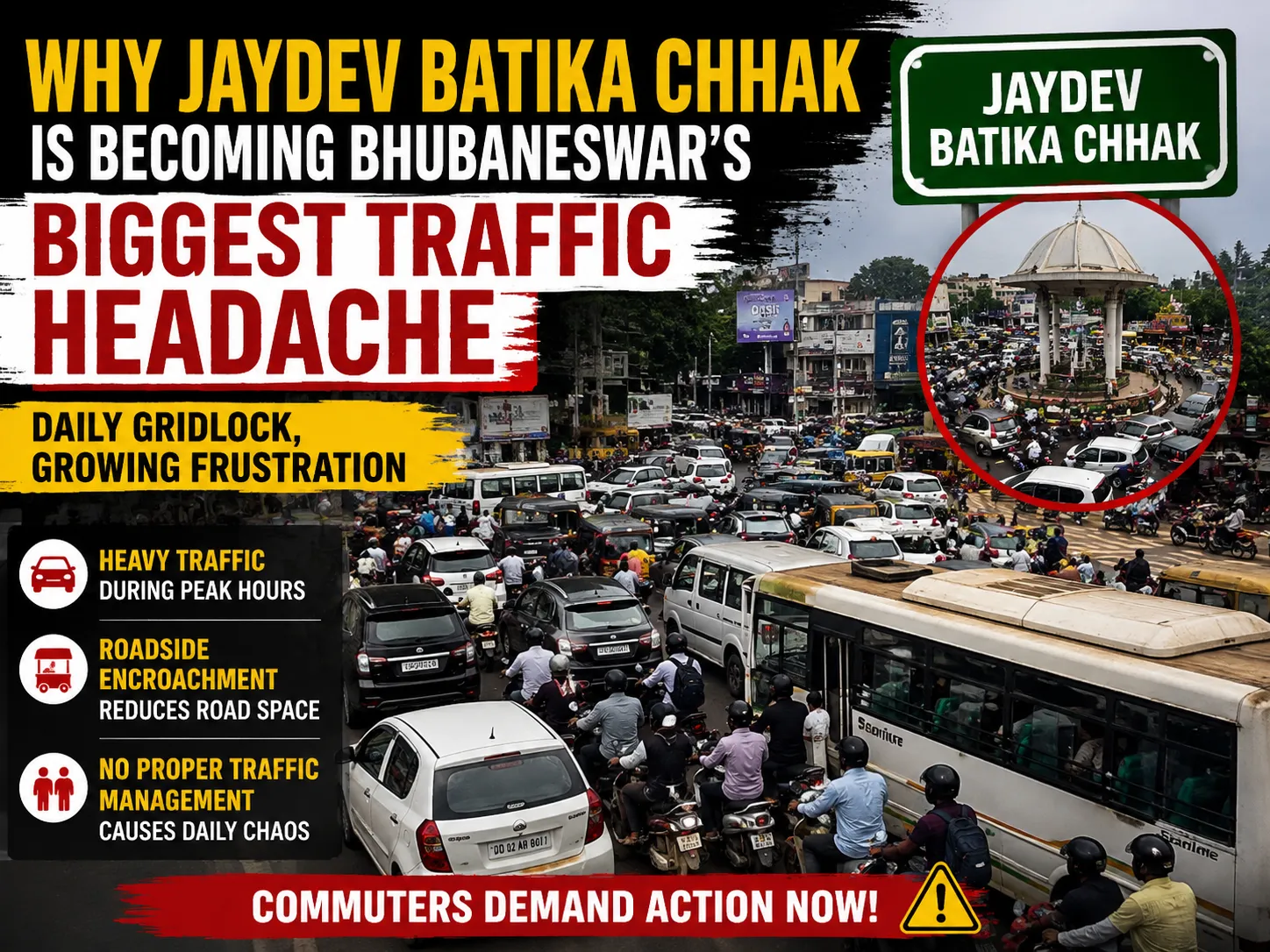 Exclusive! Traffic nightmare at Jaydev Batika Chhak: What's causing the daily gridlock?