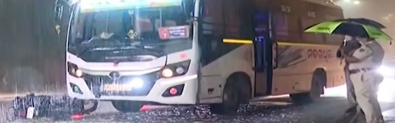 Tourist Bus Hits Motorcycle Near PMG Square in Bhubaneswar, One Injured