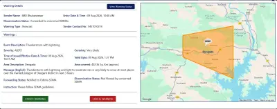 Thunderstorm, lightning warning issued for Deogarh district