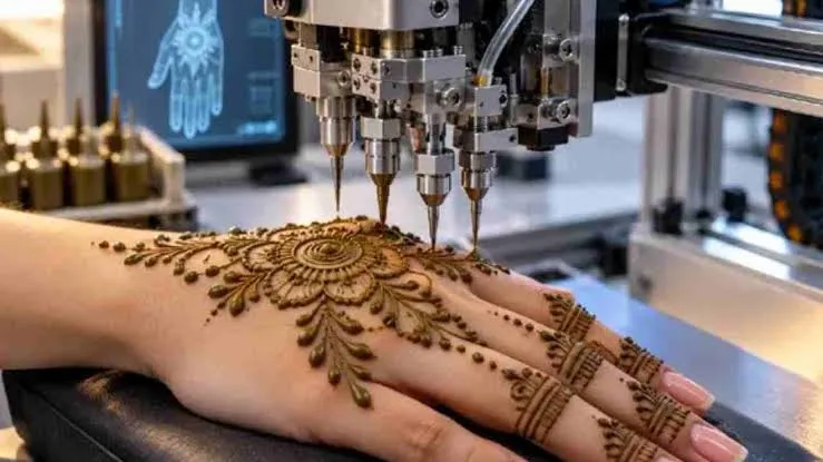 Viral video of machine drawing henna leaves netizens divided over future of creative jobs