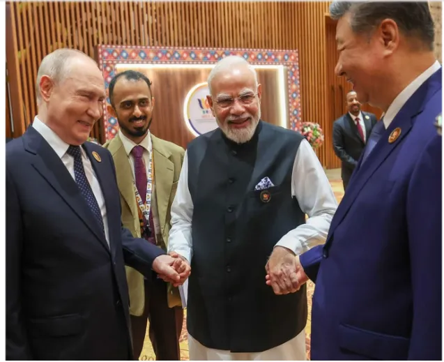Warm handshakes, global bonhomie: PM Modi shares moments with Putin, Xi as BRICS Summit begins