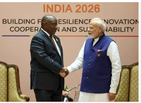 PM Modi Meets South African President Cyril Ramaphosa on Sidelines of 18th BRICS Summit