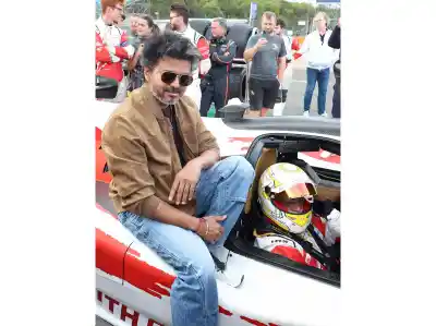 Vijay flags off Ajith Kumar’s race at Silverstone; Trisha Krishnan joins from grandstands