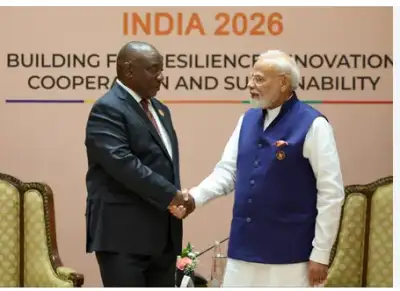 PM Modi Meets South African President Cyril Ramaphosa on Sidelines of 18th BRICS Summit