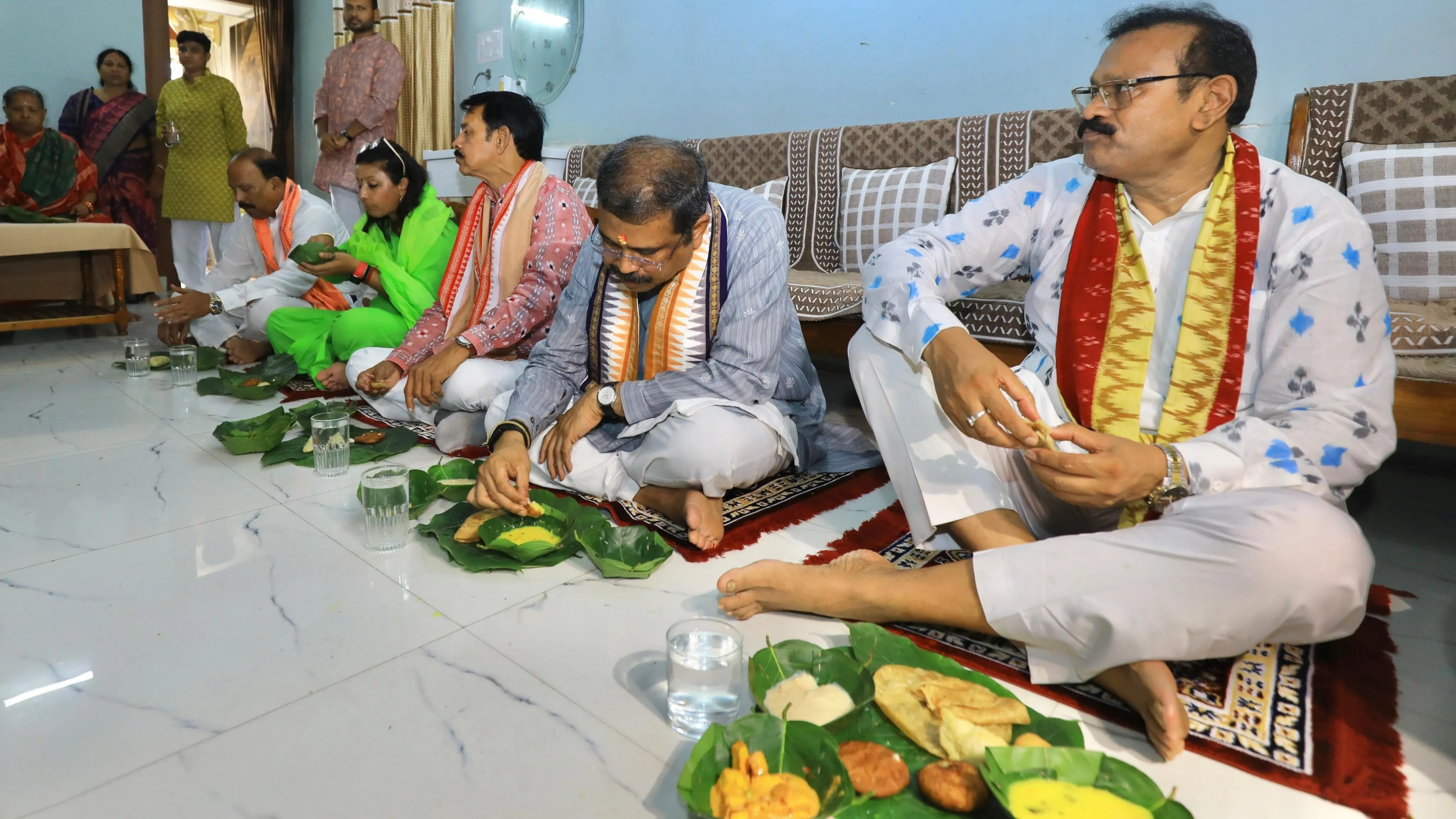 Nuakhai Festival: Dharmendra Pradhan partakes Nabanna feast in Sambalpur