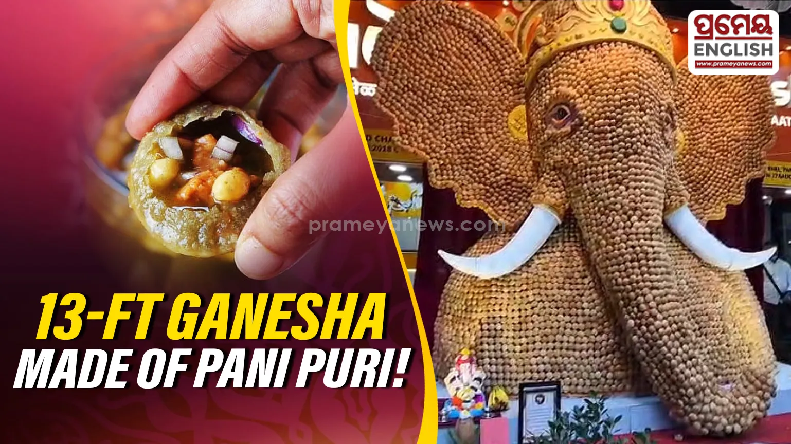 13-Ft Ganesha Idol Made With 21,000 Pani Puri Shells Amazes Pune During Ganesh Utsav