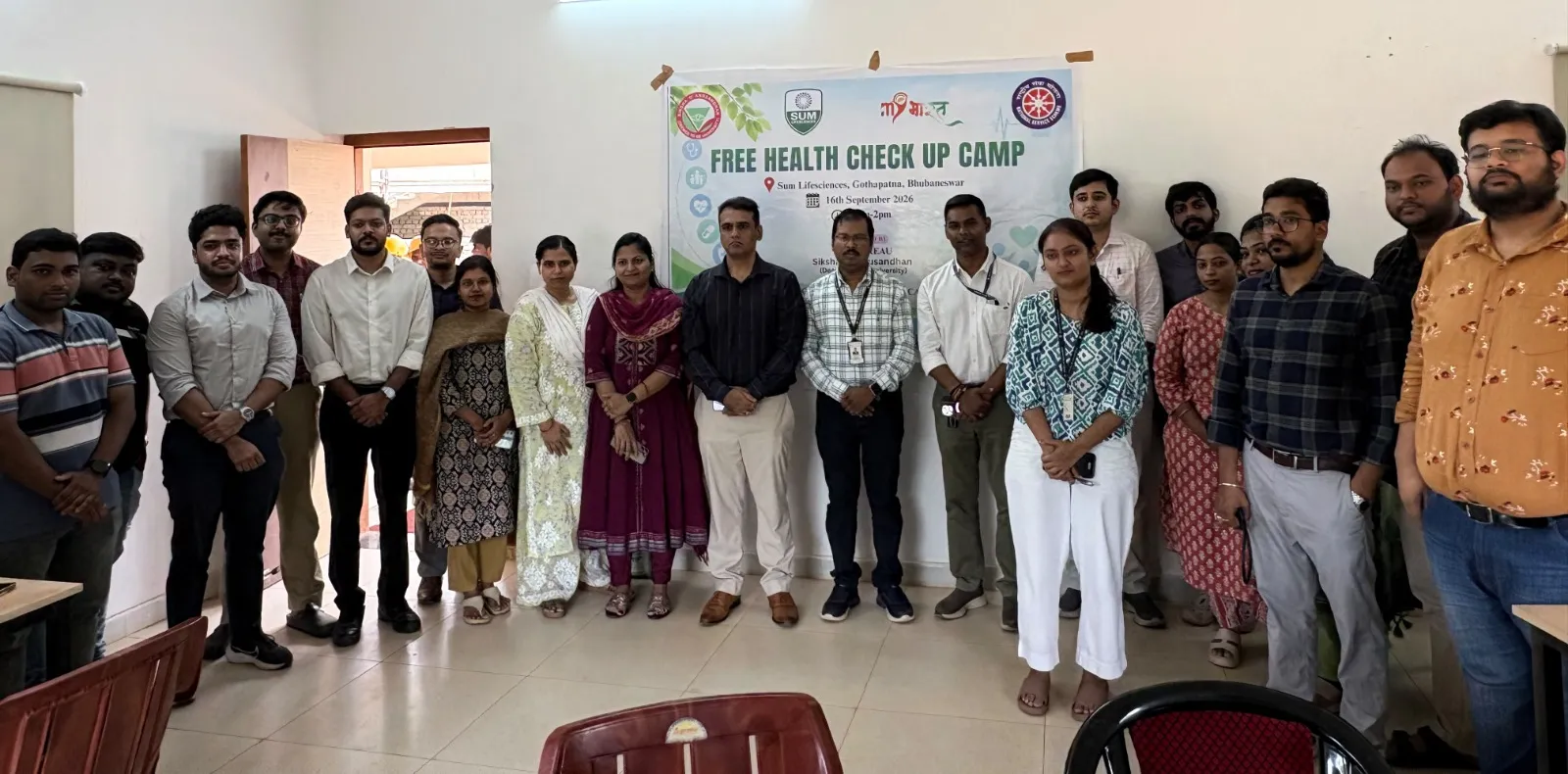 Free health camp organised by SUM Lifesciences and SOA NSS