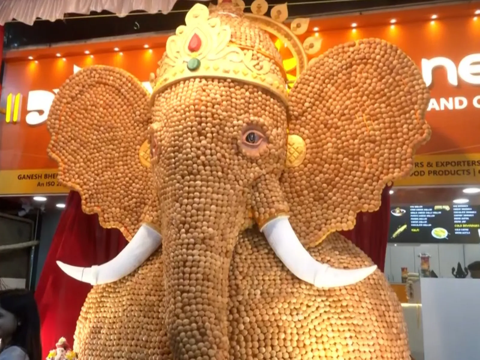 13-Ft Ganesha Idol Made With 21,000 Pani Puri Shells Amazes Pune During Ganesh Utsav