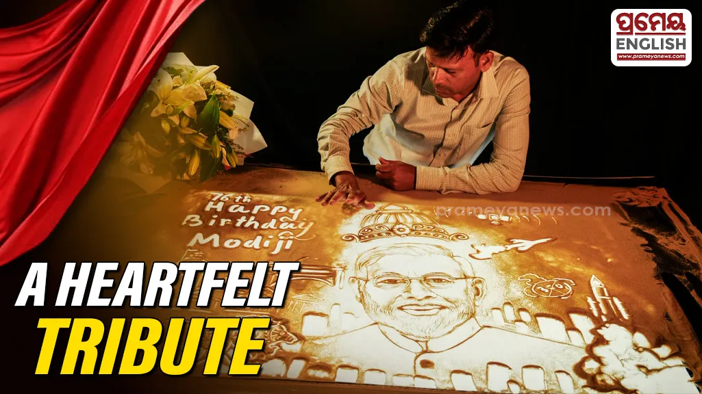 PM Modi’s 76th birthday: Manas Kumar Sahoo creates special sand art in Puri