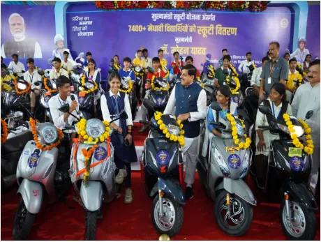 Madhya Pradesh CM Yadav distributes scooties to over 7,400 meritorious Class 12 students