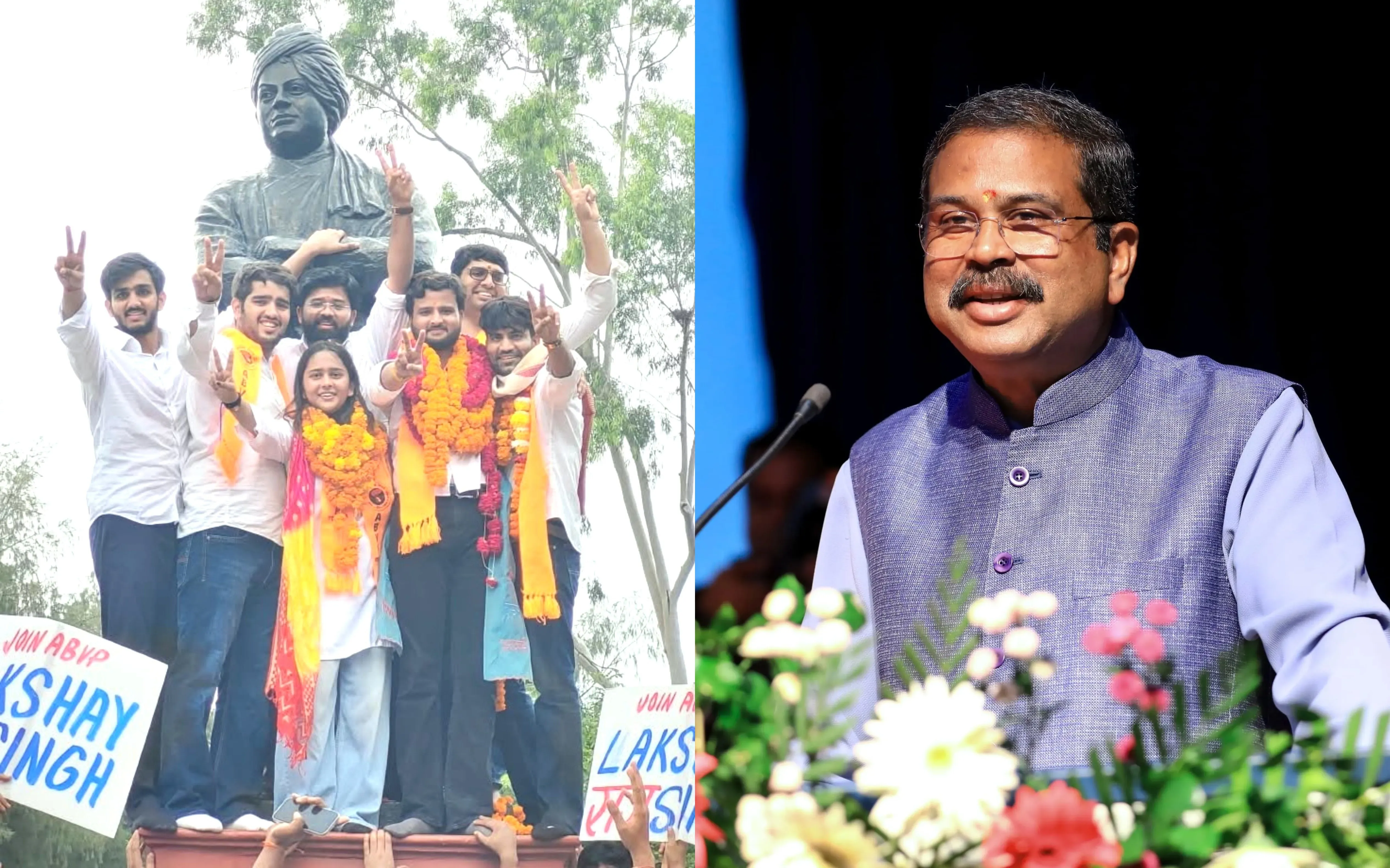Dharmendra Pradhan hails ABVP's victory in DUSU elections