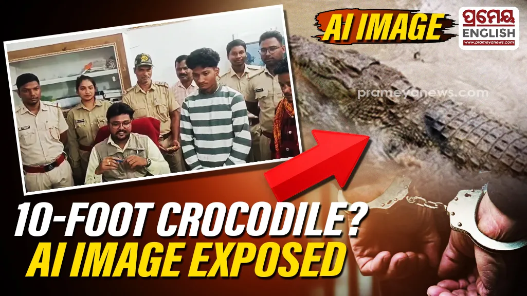 AI-Generated Crocodile Photo Sparks Panic in Koraput; Two Youths Arrested