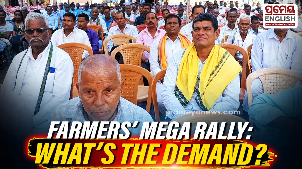  A farmers’ mega rally was organised by the Athmallik unit of the Odisha Farmers’ Federation at Madhapur Hatapada