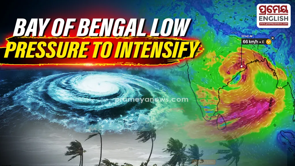 Bay of Bengal Low Pressure to Intensify: Heavy Rain, Red Alert Forecast Across Odisha