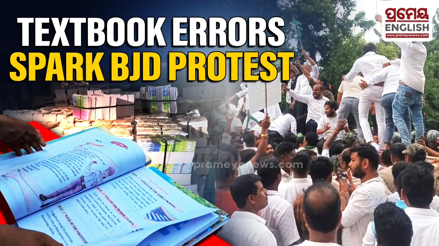 BJD stages protest in Bhubaneswar over errors in school textbooks