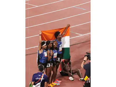 India secures Silver in Mixed Relay finals as track medals multiply at Asian Games sports event