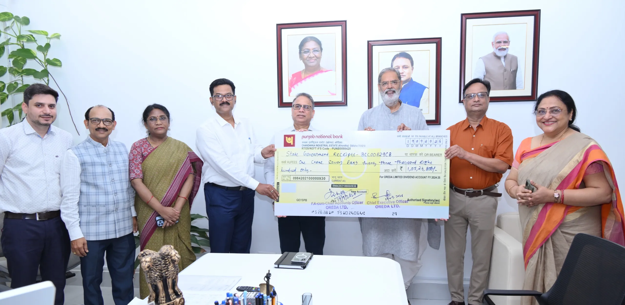 OREDA pays first-ever dividend of Rs 1.07 crore to Odisha Govt

