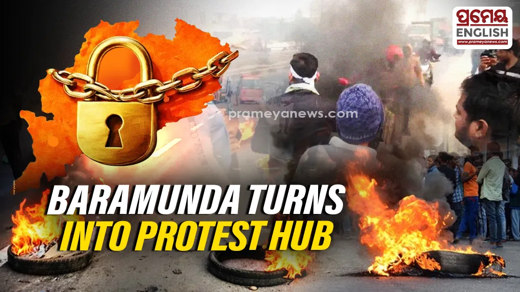 Odisha Bandh: Baramunda turns protest hub as demonstrators block NH, burn tyres

