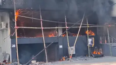 Fire breaks out at bike showroom in Balasore