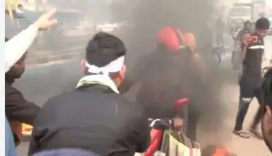 Odisha Bandh: Baramunda turns protest hub as demonstrators block NH, burn tyres