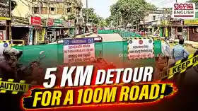 Jagamara-Khandagiri road closure triggers traffic nightmare, residents blame sewerage work