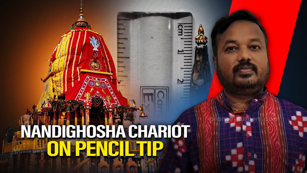 Rath Yatra 2025: Bhadrak artist creates 5mm tall Nandighosha chariot on Pencil tip