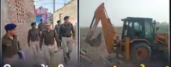 Bihar police demolish houses of absconding criminals in East Champaran