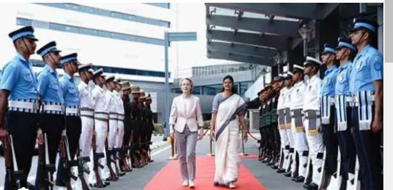 European Commission President Ursula von der Leyen arrives in Delhi, highlighting India's Role as a trusted ally
