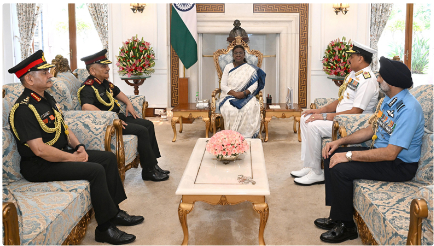 Military chiefs, CDS brief President Murmu on Operation Sindoor