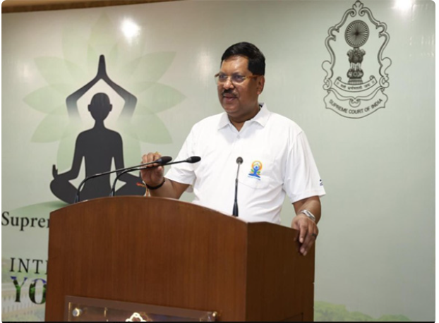 CJI BR Gavai participates in Yoga session at Supreme Court on International Yoga day