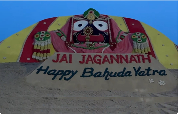 Rath Yatra 2025: Sudarsan Pattnaik’s sand art tribute marks Bahuda Yatra in Puri