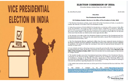 Vice Presidential Election: ECI releases public awareness booklet