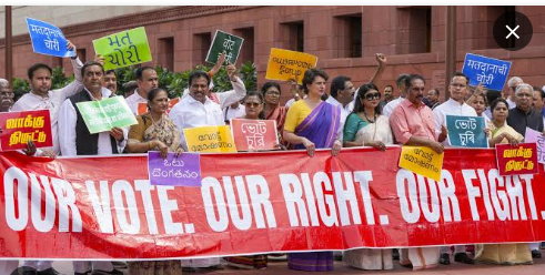 Opposition MPs blocked during protest march to EC office over Bihar voter roll revision