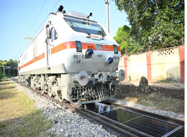 Indian Railways unveils first removable solar panel system between tracks