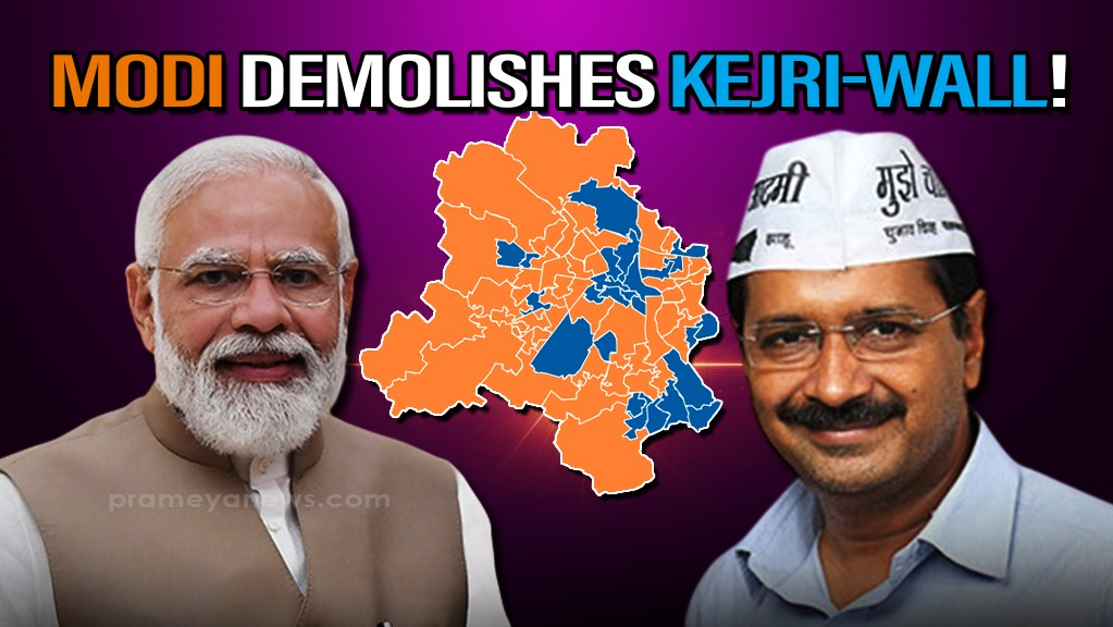MODI wave demolishes KEJRIWALL; BJP registers RECORD popular vote, may bag 50 seats! Exclusive