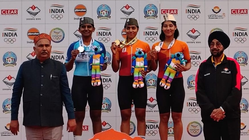 Cyclist Swasti Singh wins gold in the National Games