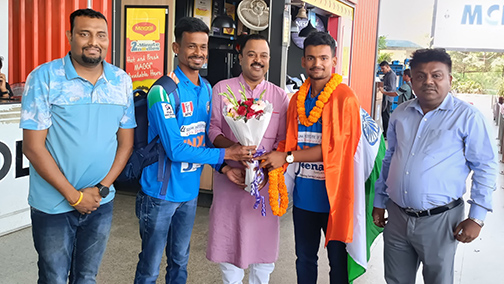 International deaf cricketer Sibun, Santosh gets rousing welcome