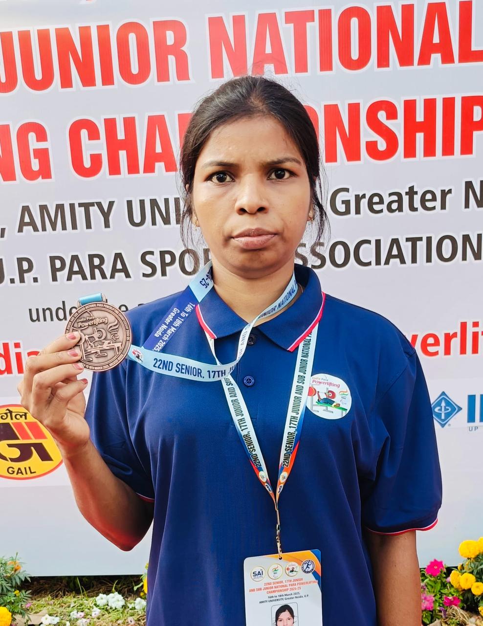 Sabitri bags bronze in the National Para Powerlifting Championship