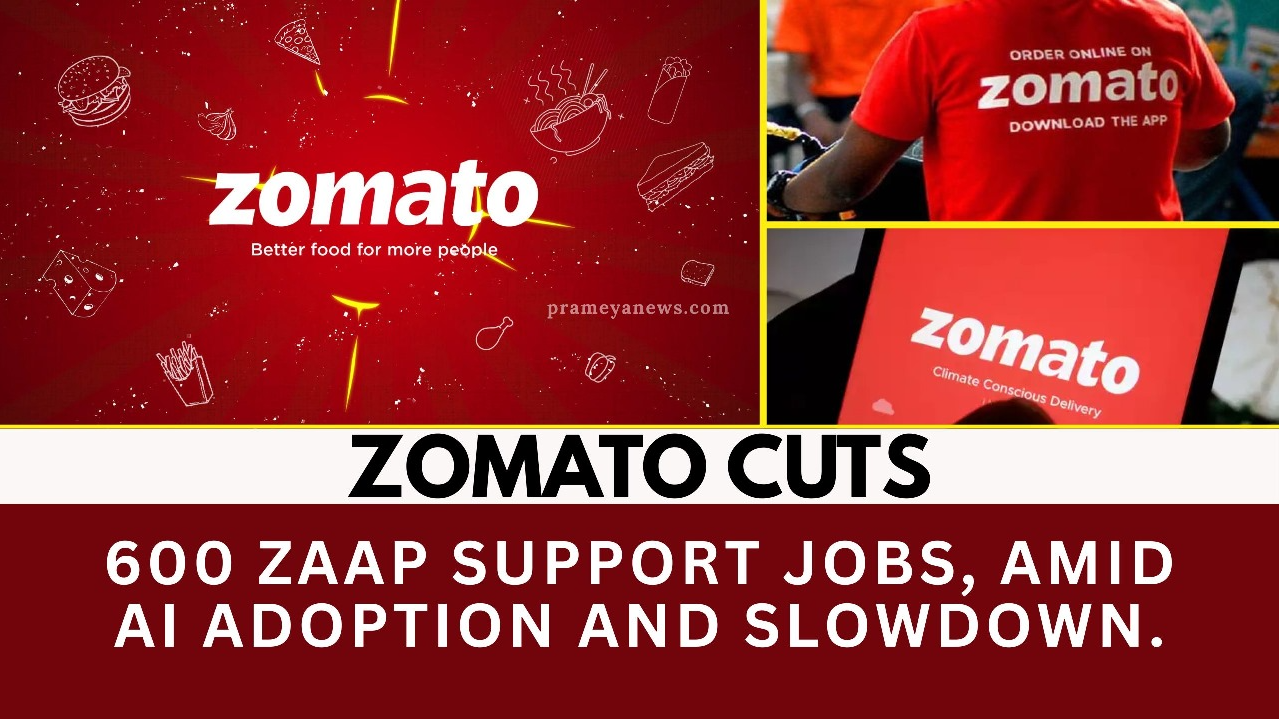 Zomato Cuts: 600 ZAAP Support Jobs, amid AI Adoption and Slowdown.