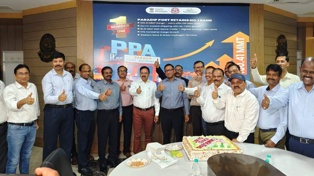 Paradip Port Cements Its Position As Numero Uno among Indian Major Ports Second Consecutive time in a row