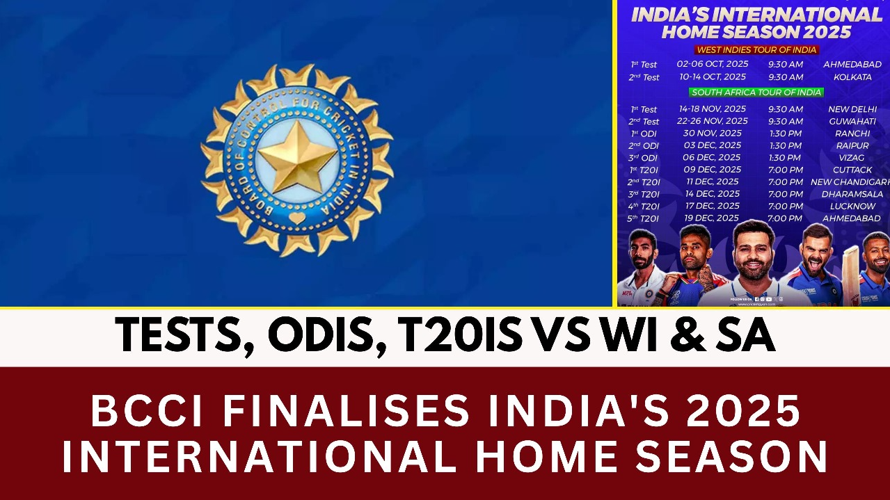 BCCI Finalises India's 2025 International Home Season: Tests, ODIs, T20Is vs WI & SA