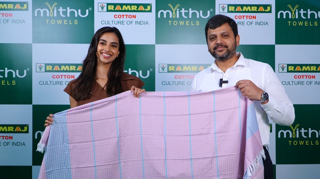 Ramraj Cotton Launches Mrithu Towels with Meenakshi Chaudhary