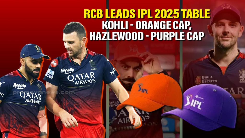 Royal Challengers Bengaluru on Top: IPL 2025 Points table, Kholi Orange Cap and Hazlewood Purple Cap 